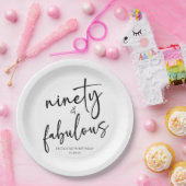 Assiettes En Carton Quatre-vingt-dix et fabuleux Minimal 90e anniversa (Fête)