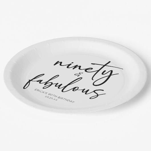 Assiettes En Carton Quatre-vingt-dix et fabuleux Minimal 90e anniversa (Angle)