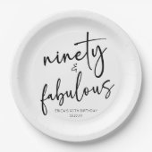 Assiettes En Carton Quatre-vingt-dix et fabuleux Minimal 90e anniversa (Devant)