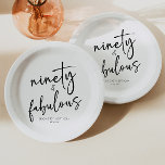 Assiettes En Carton Quatre-vingt-dix et fabuleux Minimal 90e anniversa<br><div class="desc">C'est une Ninety & Fabulous Minimal minimaliste noir blanc 90th Birthday Party Plaques papier!</div>