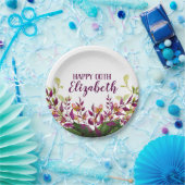 Assiettes En Carton Quatre-vingt-dix-neuvième floral des femmes le (Fête)