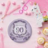 Assiettes En Carton quatre-vingt-dixième Cadre de cru de célébration (Fête)