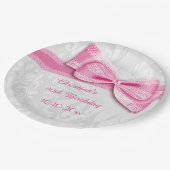 Assiettes En Carton quatre-vingt-dixième Damassé d'anniversaire et arc (Angle)