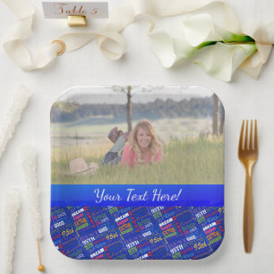 Assiettes En Carton Quatre-vingt-quinzième monogramme personnalisé d