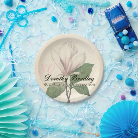 Assiettes En Carton quatre-vingtième Plaques à papier de magnolia (Fête)