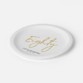 Assiettes En Carton Quatre-vingts Gold Lettering 80th Birthday Party (Angle)
