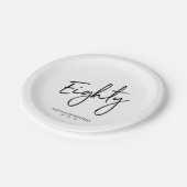 Assiettes En Carton Quatre-vingts lettres modernes 80e fête d'annivers (Angle)