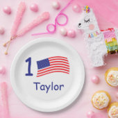 Assiettes En Carton Quel âge USA Drapeau Anniversaire (Fête)