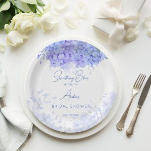 Assiettes En Carton Quelque chose bleu hydrangée douche nuptiale impri