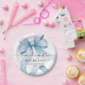 Assiettes En Carton Quelque chose de bleu avant de faire Blue Bow Fête (Fête)