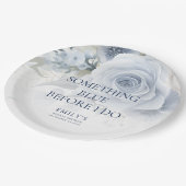 Assiettes En Carton Quelque chose de bleu avant de faire Fête des mari (Angle)