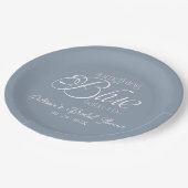 Assiettes En Carton Quelque chose de bleu avant de faire Fête des mari (Angle)