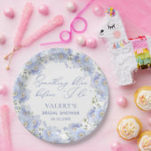 Assiettes En Carton Quelque chose de bleu avant de faire Fête des mari (Fête)