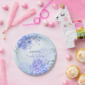 Assiettes En Carton Quelque chose de bleu hydrangée élégante douche nu (Fête)