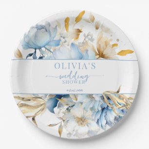 Assiettes En Carton Quelque chose de Wedding shower or Floral bleu