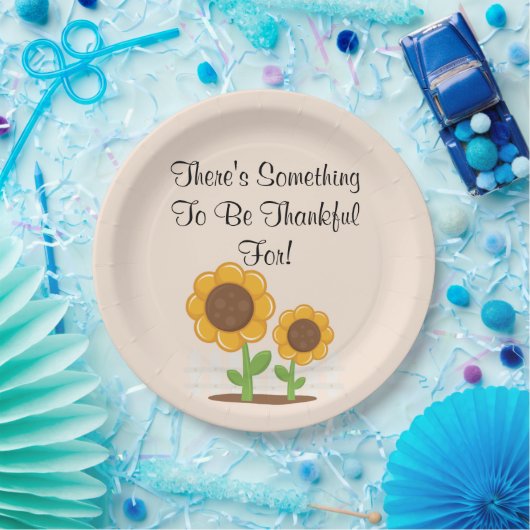 Assiettes En Carton Quelque chose être reconnaissant pour des plats (Fête)
