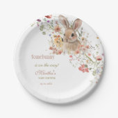 Assiettes En Carton Quelque chose sur le chemin baby shower Fleur sauv (Devant)