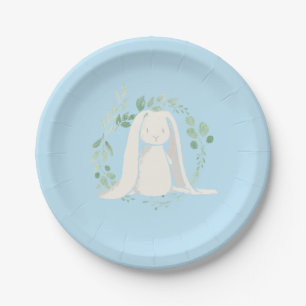 Assiettes En Carton Quelques Bunny Birthday blue