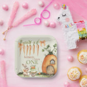 Assiettes En Carton Quelques carottes de lapin 1er aquarelle d'anniver (Fête)