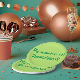 Assiettes En Carton Quelqu'Un A-T-Il Dit Des Shenanigans ? Saint Patri