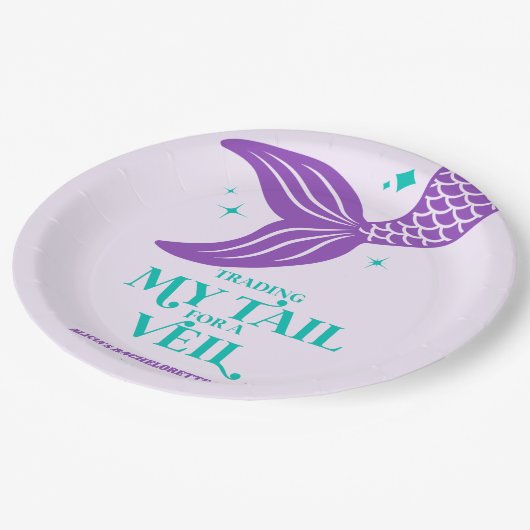 Assiettes En Carton Queue de commerce pour Veil Mermaid Bachelorette P (Angle)