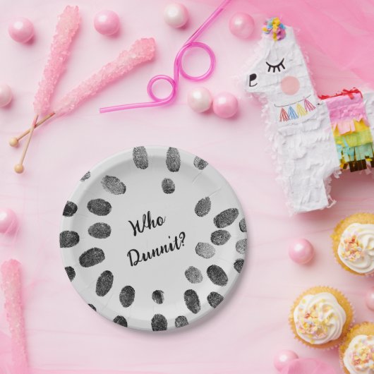 Assiettes En Carton "Qui Dunnit ?" Mystère du meurtre d'anniversaire (Fête)