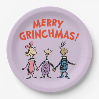 Assiettes En Carton Qui se tient par la main Joyeux Grinchmas