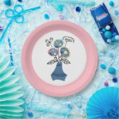 Assiettes En Carton Quilling, fleurs dans le vase (Fête)