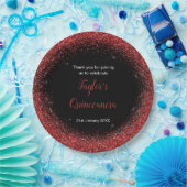 Assiettes En Carton Quinceanera Bright Red Faux Parties scintillant (Fête)