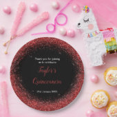 Assiettes En Carton Quinceanera Bright Red Faux Parties scintillant (Fête)