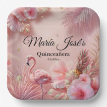 Quinceañera Flamant Tropical, sur mesure