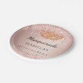 Assiettes En Carton Quinceanera mascarade rose parties scintillant d'o (Angle)