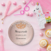 Assiettes En Carton Quinceanera mascarade rose parties scintillant d'o (Fête)