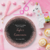 Assiettes En Carton Quinceanera Rose Pink Faux Parties scintillant Ann (Fête)