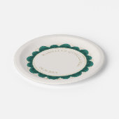 Assiettes En Carton Quinceanera verte d'Emeraude (Angle)