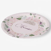 Assiettes En Carton Quincearnera Roses Blush rose (Angle)