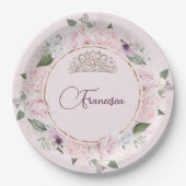 Assiettes En Carton Quincearnera Roses Blush rose (Devant)