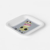 Assiettes En Carton Quirinal Cartoon Vache Fun Animal de ferme (Angulaire)