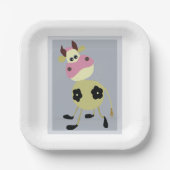 Assiettes En Carton Quirinal Cartoon Vache Fun Animal de ferme (Recto)