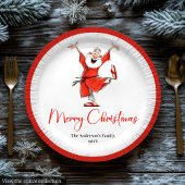 Assiettes En Carton Quirky Funny Santa Claus Script Font Christmas