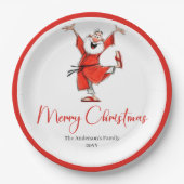 Assiettes En Carton Quirky Funny Santa Claus Script Font Christmas (Devant)