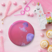 Assiettes En Carton Quirky Jellyfish in the Pink Water (Fête)