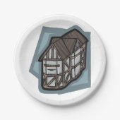 Assiettes En Carton Quirky Tudor House Architecture médiévale (Devant)