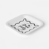 Assiettes En Carton Quirky Wavy Line White Grad Party (Angulaire)