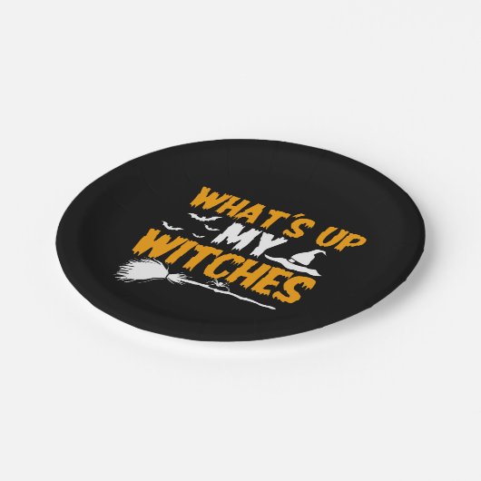 Assiettes En Carton Quoi de neuf mes sorcières | Halloween (Angle)