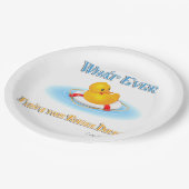 Assiettes En Carton Quoi qu'il Flotte votre Duckie en caoutchouc (Angle)