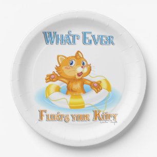 Assiettes En Carton Quoi qu'il flotte votre Kitty