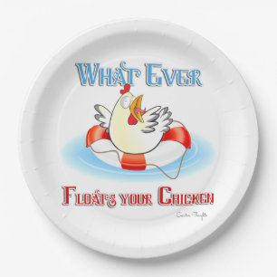 Assiettes En Carton Quoi qu'il Flotte votre poulet 2