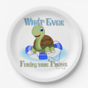 Assiettes En Carton Quoi qu'il flotte votre tortue 2