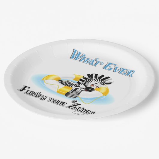 Assiettes En Carton Quoi qu'il flotte votre Zebra 3 (Angle)